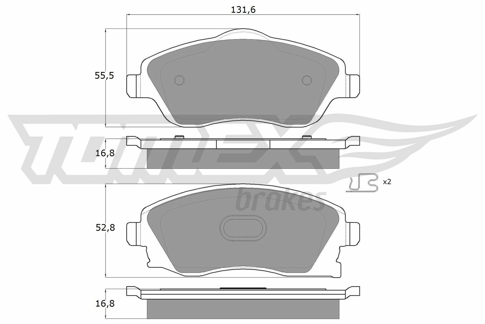 Sada brzdových platničiek kotúčovej brzdy TOMEX Brakes